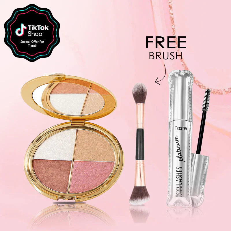 ♥️Last 3 hours 60% off💃eye & cheek palette - eyeshadow and highlighter makeup (Free Brush Included)