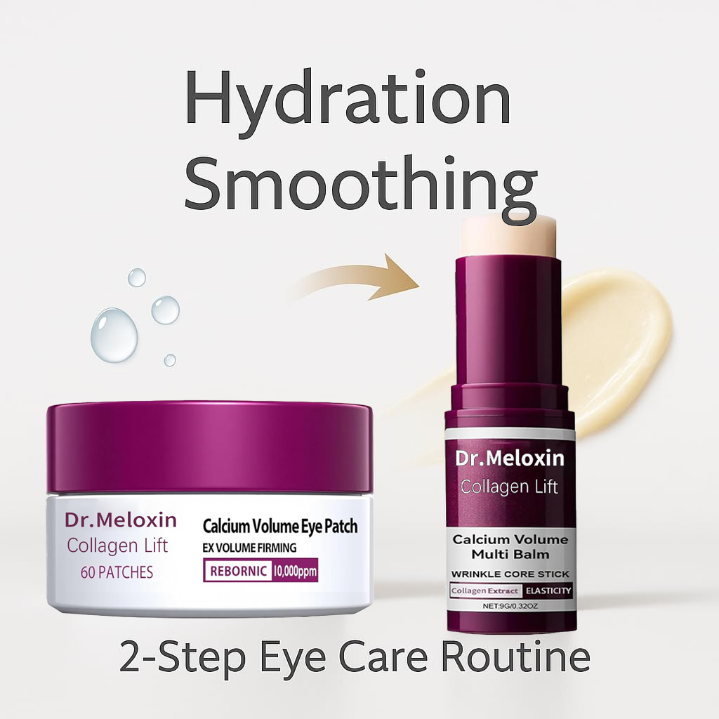 🚵‍♀️[Dr.Meloxin Official] 50% OFF ✨ Collagen Lift Eye Balm Stick + Eye Patch Set | Firming, Anti-Aging, Wrinkle Care
